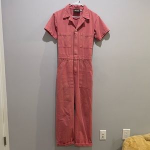 Small Pink Short-Sleeve Big Bud Press Jumpsuit